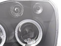 Ford Fiesta Mk6 / Mk7 02-08 Noir Angel Eye Halo Projecteur Tête Lampes Lampes Paire