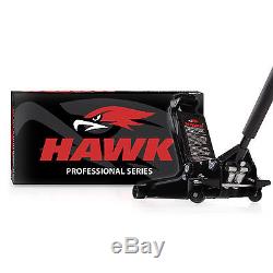 Hawk 3 Ton Super Low Entrée Hydraulique Twin Piston Car Van 4x4 Garage Trolley Jack