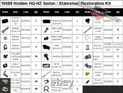 Holden Restauration 240pce Kit Hq Hj Hx Hz Sedan +statesman Bolt Clip Seal Vis