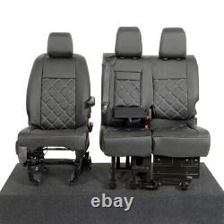 Housses de siège avant en simili-cuir Vauxhall Opel Vivaro sur mesure (à partir de 2019) Noir 806