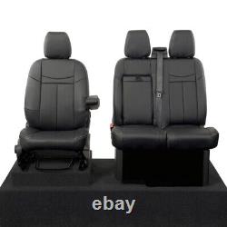 Housses de siège avant en simili cuir pour Ford Transit Custom (2023 et ultérieur) noir 1117