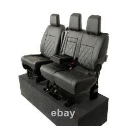 Housses de siège avant en simili-cuir pour Peugeot Expert (à partir de 2016) Noir 952