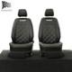 Housses De Siège Avant En Simili Cuir Pour Vw Caddy Avec Broderie 'caddy' (2004-2020) 852