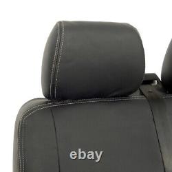 Housses de siège avant en simili-cuir pour VW Transporter T6 / T6.1 (à partir de 2015) Noir 209