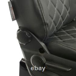 Housses de siège avant en simili cuir sur mesure pour Vw Crafter (2006-2010) Noir 234