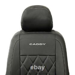 Housses de siège avant en similicuir Vw Caddy avec broderie 'caddy' (2023 et plus récent) 956