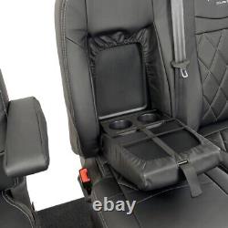 Housses de siège avant en similicuir pour Ford Transit Custom (2024 et ultérieurs) Noir 1118