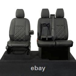 Housses de siège avant en similicuir pour Ford Transit Custom (à partir de 2013) Noir 12345