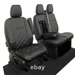 Housses de siège avant en similicuir pour Ford Transit Custom (à partir de 2013) Noir 12345