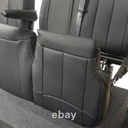 Housses de siège avant en similicuir pour Ford Transit Van Mk8 (2014 à aujourd'hui) Noir 1134