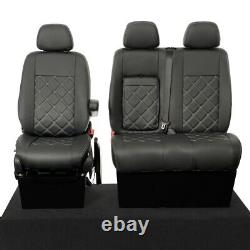 Housses de siège avant en similicuir pour Mercedes Sprinter (2010-2018) Noir 234
