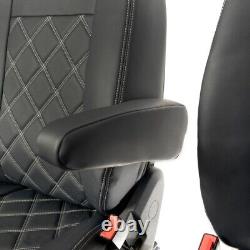 Housses de siège avant en similicuir pour Mercedes Sprinter (2010-2018) Noir 234