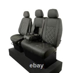 Housses de siège avant en similicuir pour Mercedes Sprinter (2010-2018) Noir 234