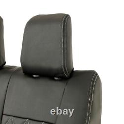 Housses de siège avant en similicuir pour Vauxhall Opel Vivaro (2019 et ultérieur) Noir 952