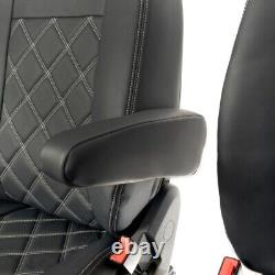 Housses de siège avant en similicuir sur mesure pour Mercedes Sprinter (2010-2018) Noir 234