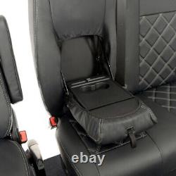 Housses de siège avant en similicuir sur mesure pour VW Crafter (2010-2017) Noir 234