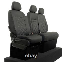 Housses de siège avant en similicuir sur mesure pour VW Crafter (2010-2017) Noir 234