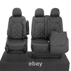 Housses de siège avant en similicuir sur mesure pour VW Crafter (à partir de 2017) Noir 1023