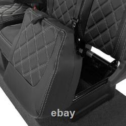 Housses de siège avant en similicuir sur mesure pour VW Crafter (à partir de 2017) Noir 1023