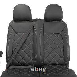 Housses de siège avant en similicuir sur mesure pour VW Crafter (à partir de 2017) Noir 1023