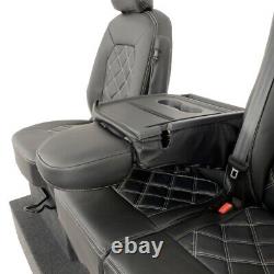 Housses de siège avant en similicuir sur mesure pour VW Crafter (à partir de 2024) Noir 1156