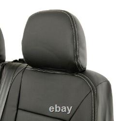 Housses de siège avant en similicuir sur mesure pour VW Crafter (à partir de 2024) Noir 959
