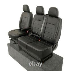 Housses de siège avant en similicuir sur mesure pour VW Crafter (à partir de 2024) Noir 959