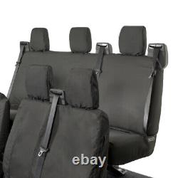Housses de siège avant et arrière pour Ford Transit Custom Crew Cab (2013-2023) Noir 102 131