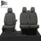 Housses De Siège Avant Sur Mesure En Simili Cuir Pour Ford Transit Custom (2013-2023) Noir 889