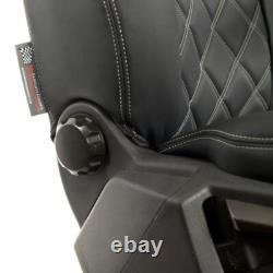 Housses de siège avant sur mesure en simili cuir pour Ford Transit Custom (2013-2023) Noir 889