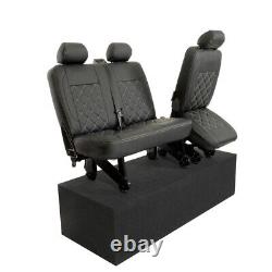 Housses de siège en simili cuir pour la 2ème rangée de sièges du Vw Transporter T6/t6.1 Sportline Kombi 1164