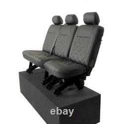 Housses de siège en simili cuir pour la 2ème rangée de sièges du Vw Transporter T6/t6.1 Sportline Kombi 1164