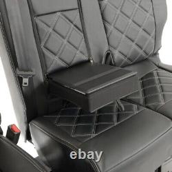 Housses de siège en similicuir avant sur mesure pour Peugeot Expert (2023 et après) Noir 806