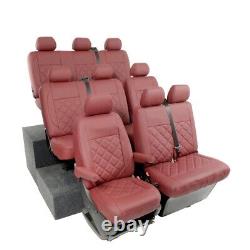 Housses de siège pour tous les sièges Vw Transporter T5/t5.1 Shuttle (2003-2015) Rouge 964 966 967