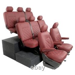 Housses de siège pour tous les sièges Vw Transporter T5/t5.1 Shuttle (2003-2015) Rouge 965 966 967