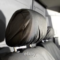 Housses de sièges avant VW Caddy avec broderie Caddy (2004 et suivants) Noir 146