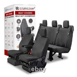 Housses de sièges avant et arrière pour Ford Transit Custom Crew Cab (2013-2023) Noir 275 131