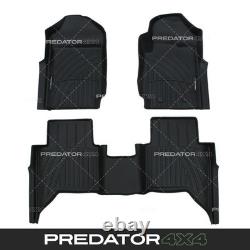 Jeu complet de tapis de sol intérieurs en caoutchouc noir pour Ford Ranger T6 T7 T8 automatique 12+