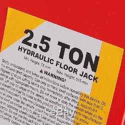 Low Profile 2.5 Ton 2500kg Hydraulique Atelier Garage Voiture Van Trolley Lift Jack