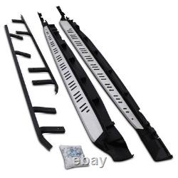 Marchepieds latéraux en aluminium argenté et noir pour Volvo XC60 Mk1 08-13