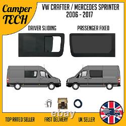 Mercedes Sprinter 06-25 Conducteur VITRES GLISSANTES Passager FIXÉES + Kit + U-Trim