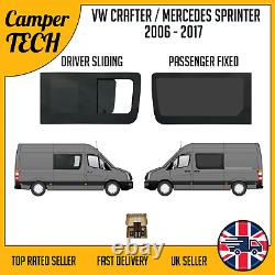 Mercedes Sprinter 06-25 Conducteur VITRES GLISSANTES Passager FIXÉES + Kit + U-Trim