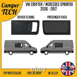 Mercedes Sprinter 06-25 Conducteur VITRES GLISSANTES Passager FIXÉES + Kit + U-Trim