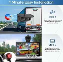Moniteur DVR sans fil numérique 7 pouces avec écran tactile, caméra de recul solaire pour attelage de camion