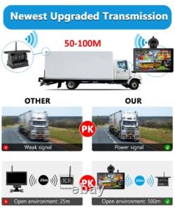 Moniteur DVR sans fil numérique 7 pouces avec écran tactile, caméra de recul solaire pour attelage de camion