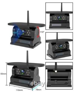 Moniteur DVR sans fil numérique 7 pouces avec écran tactile, caméra de recul solaire pour attelage de camion