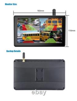 Moniteur DVR sans fil numérique 7 pouces avec écran tactile, caméra de recul solaire pour attelage de camion