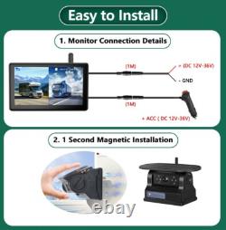 Moniteur DVR sans fil numérique 7 pouces avec écran tactile, caméra de recul solaire pour attelage de camion