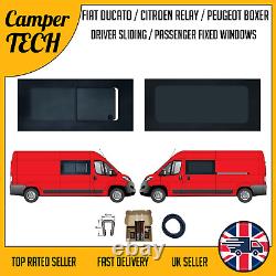 Peugeot Boxer 06-21 MWB/LWB Fenêtres fixes conducteur coulissant passager + Kit d'installation + UTrim