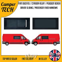 Peugeot Boxer 06-21 MWB/LWB Fenêtres fixes conducteur coulissant passager + Kit d'installation + UTrim